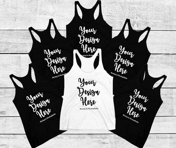 Bachelorette Group Bride Squad Tank Top Mockup Bridesmaid Bridal