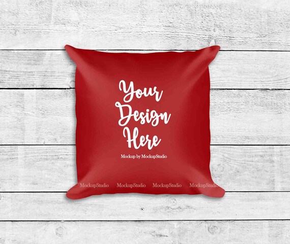 Red Pillow Mockup Blank Square Throw Pillow Case Flat Red Pillow Mockup Blank Square Throw Pillow Case Flat