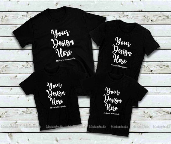 Matching Family T-Shirts Mockup Unisex Women Youth Teen 4 Matching Family T-Shirts Mockup Unisex Women Youth Teen 4
