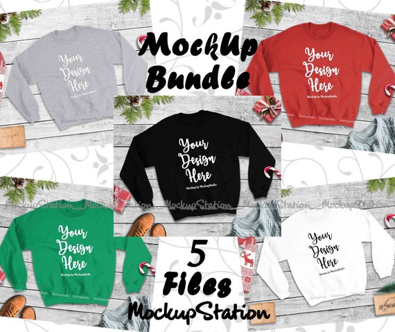 Christmas Sweat Shirt Mockup Bundle Gildan 18000 Crewneck Sweat Shirt Free Psd Mockups Brochure