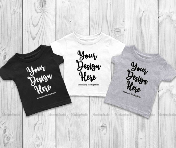 3 Colors Infant T-Shirts Mockup Baby Group Cousins Siblings