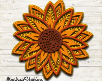 Download Sunflower Mandala Svg Etsy PSD Mockup Templates