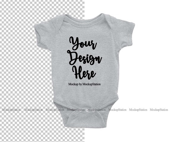Gray Baby Bodysuit Mockup Toddler Newborn Blank Infant Shirt Etsy