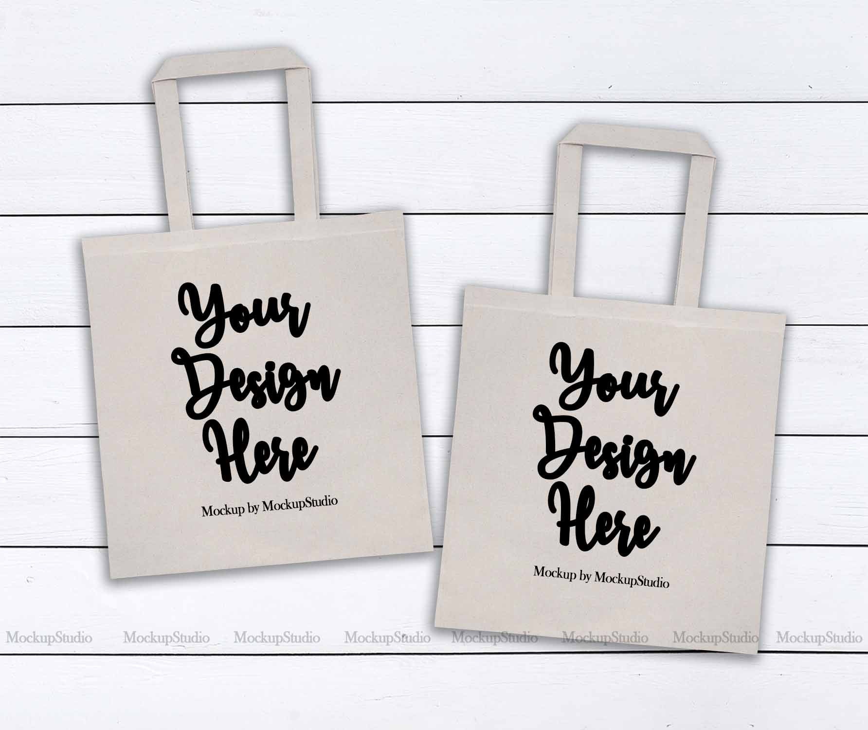 Download Beige Tote Bag Mockup Two Natural White Canvas Grocery Etsy