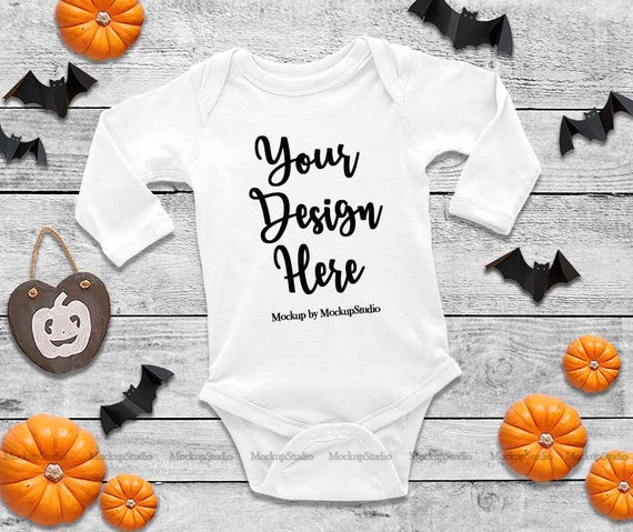 Halloween Newborn White Blank Baby Long Sleeve Bodysuit Etsy