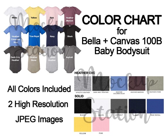 Bella Canvas 3001c Color Chart