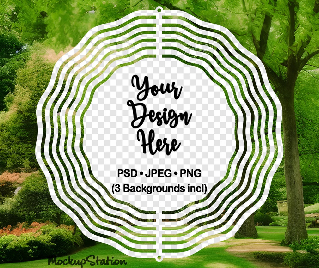 Wind Spinner Mockup PSD File, Add Your Own Image and Background, Yard