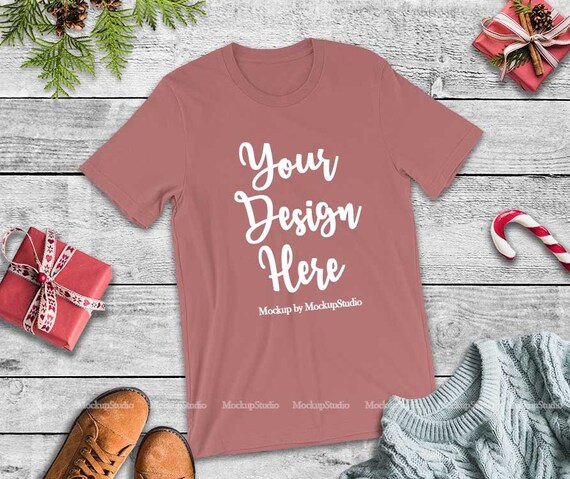 Bella Canvas 3001 Mauve Christmas Tshirt Mockup Blank Winter Etsy