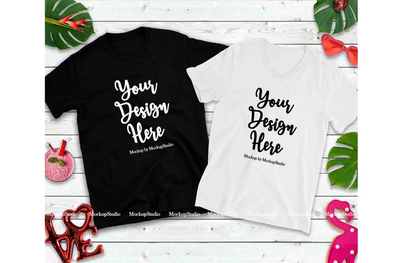 Download Couples Tshirt Mockup Bundle Matching Family Shirt Mock Up ...
