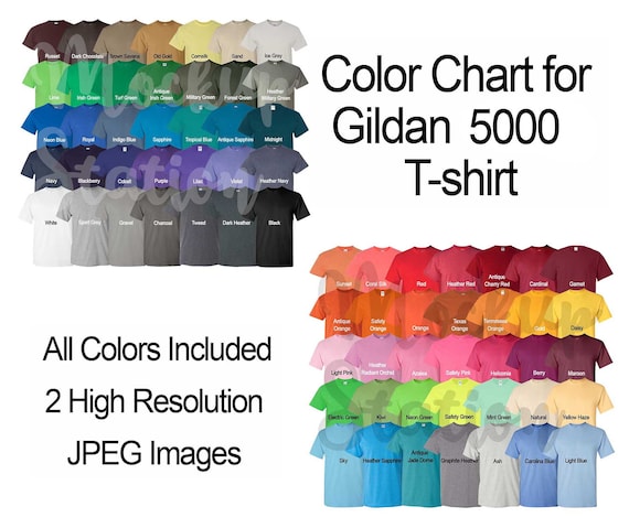 Gildan G5000 Color Chart