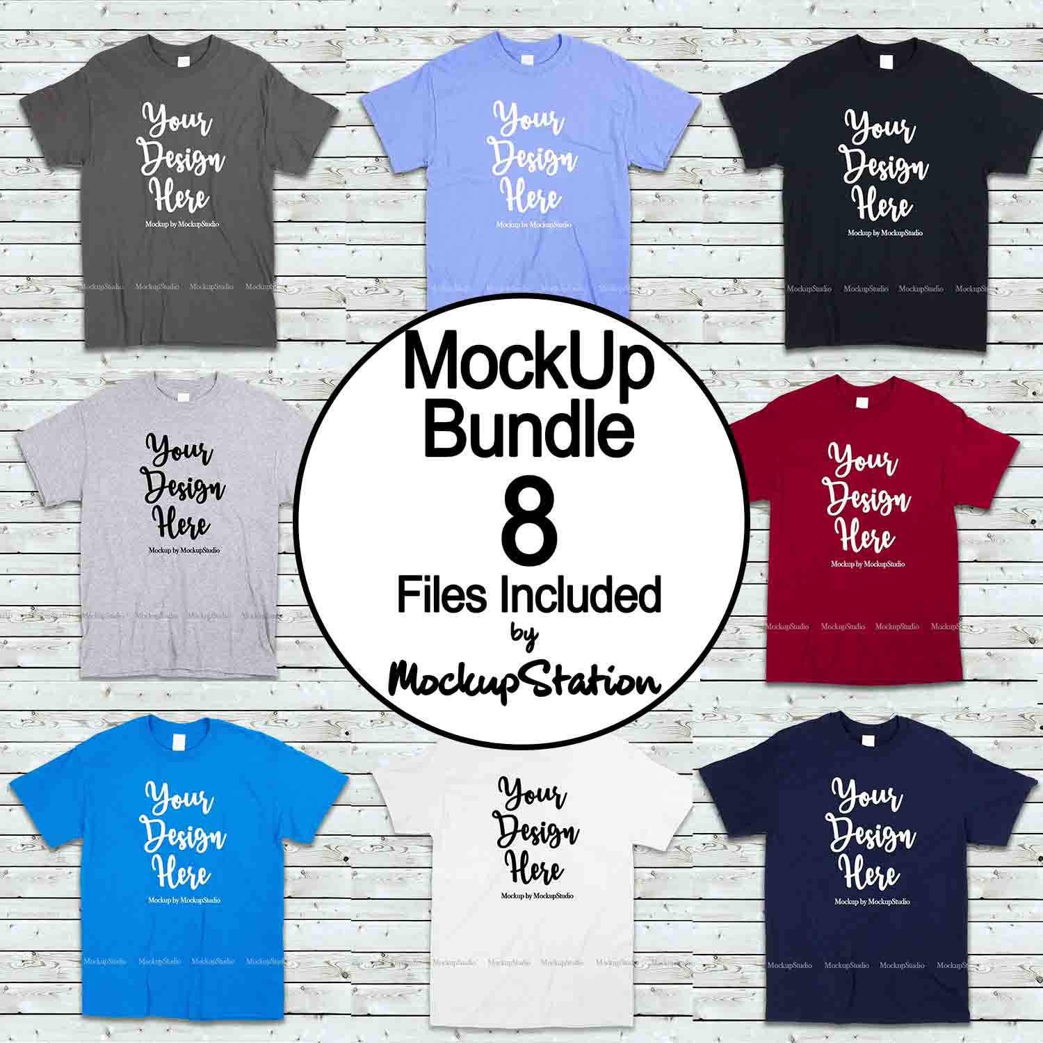 Download Tshirt Mockup Bundle 8 Colors Gildan 5000 Shirt Mock Up | Etsy