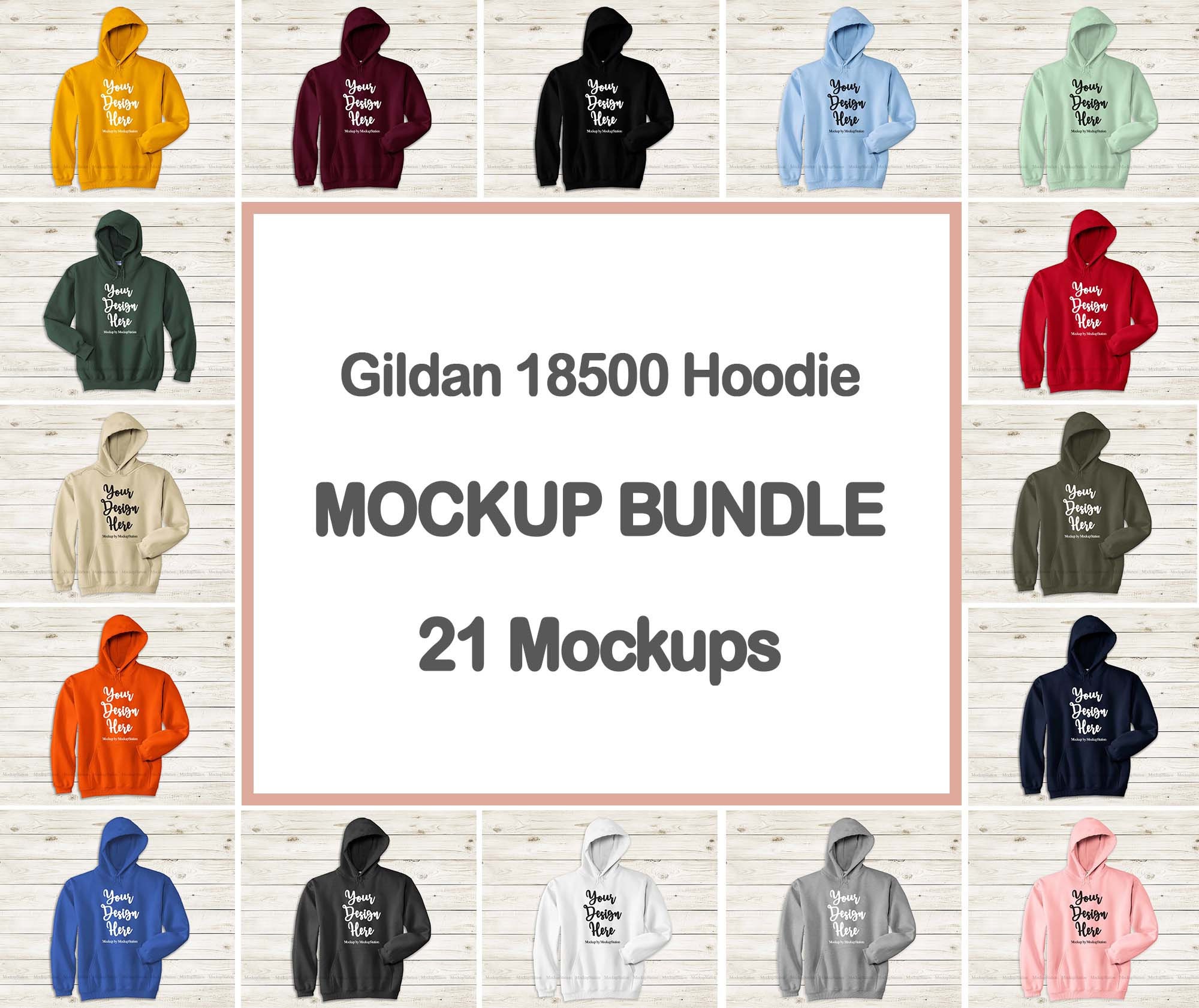 Download Hoodie Mockup Bundle Gildan 18500 Hooded Sweatshirt Mock Up Etsy