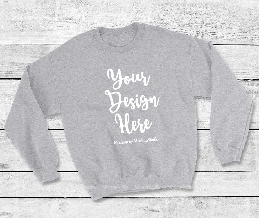 Sports Gray Sweatshirt Mockup Gildan Heavy Blend Crewneck Etsy
