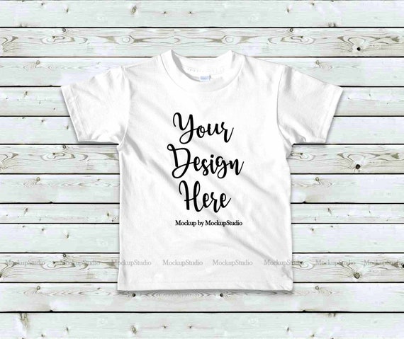 Download Kids White Tshirt Mockup Children American Apparel 2105 Blank Etsy