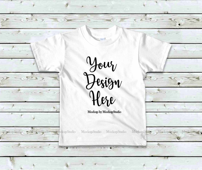 Kids White Tshirt Mockup Children American Apparel 2105