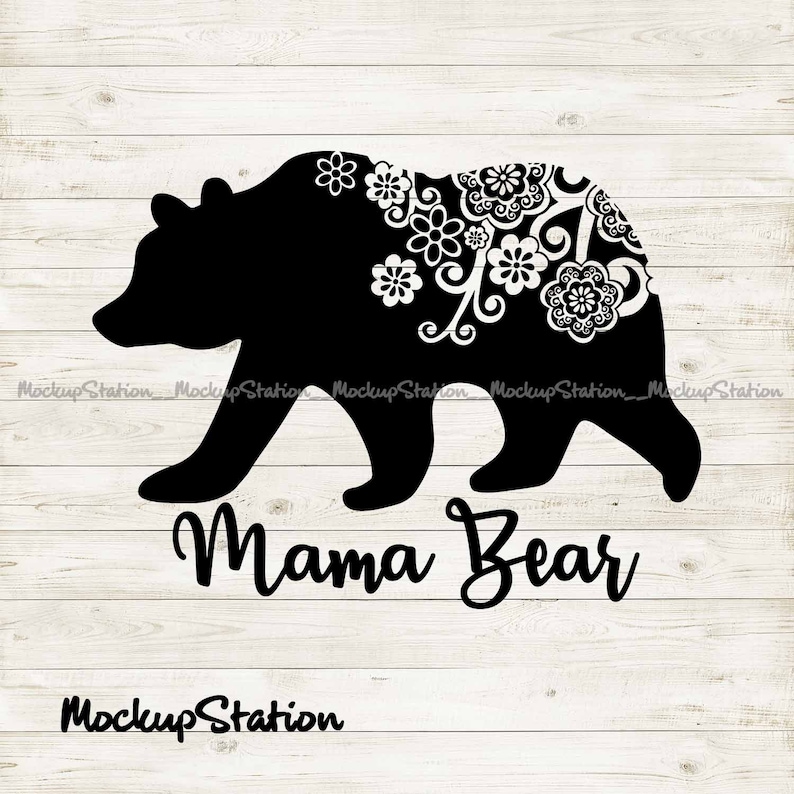 Mama Bear Mandala SVG Floral Mama Bear Cut File DXF Eps PNG | Etsy