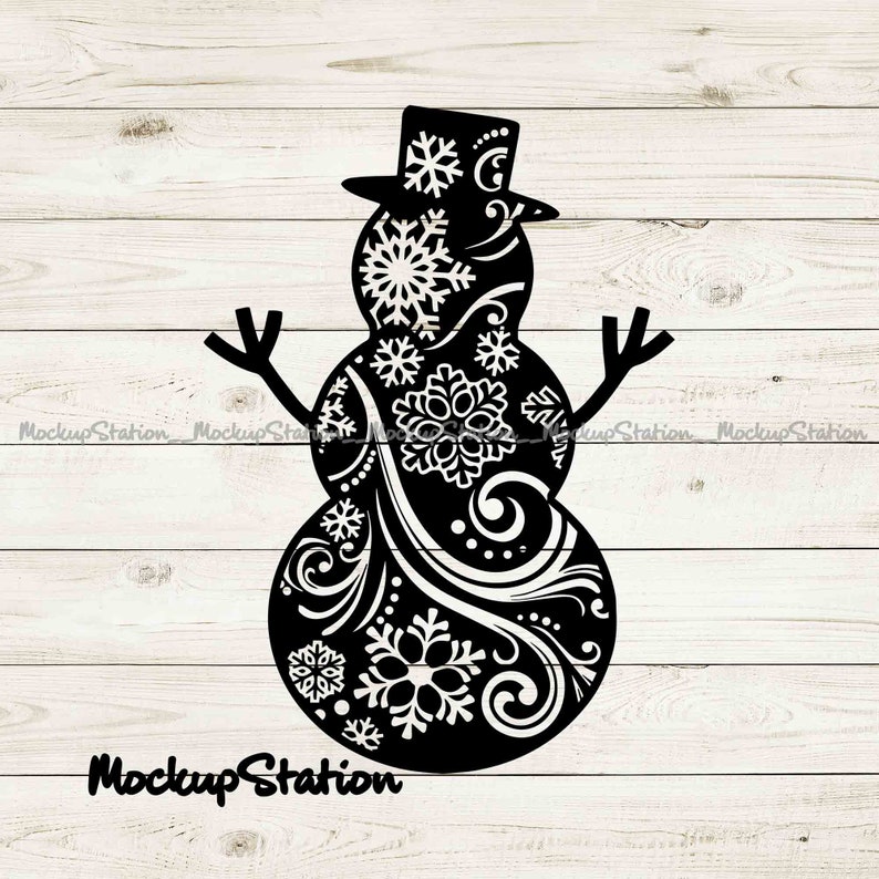 Download Snowman Snowflake Mandala Design svg Christmas Vector Clip | Etsy