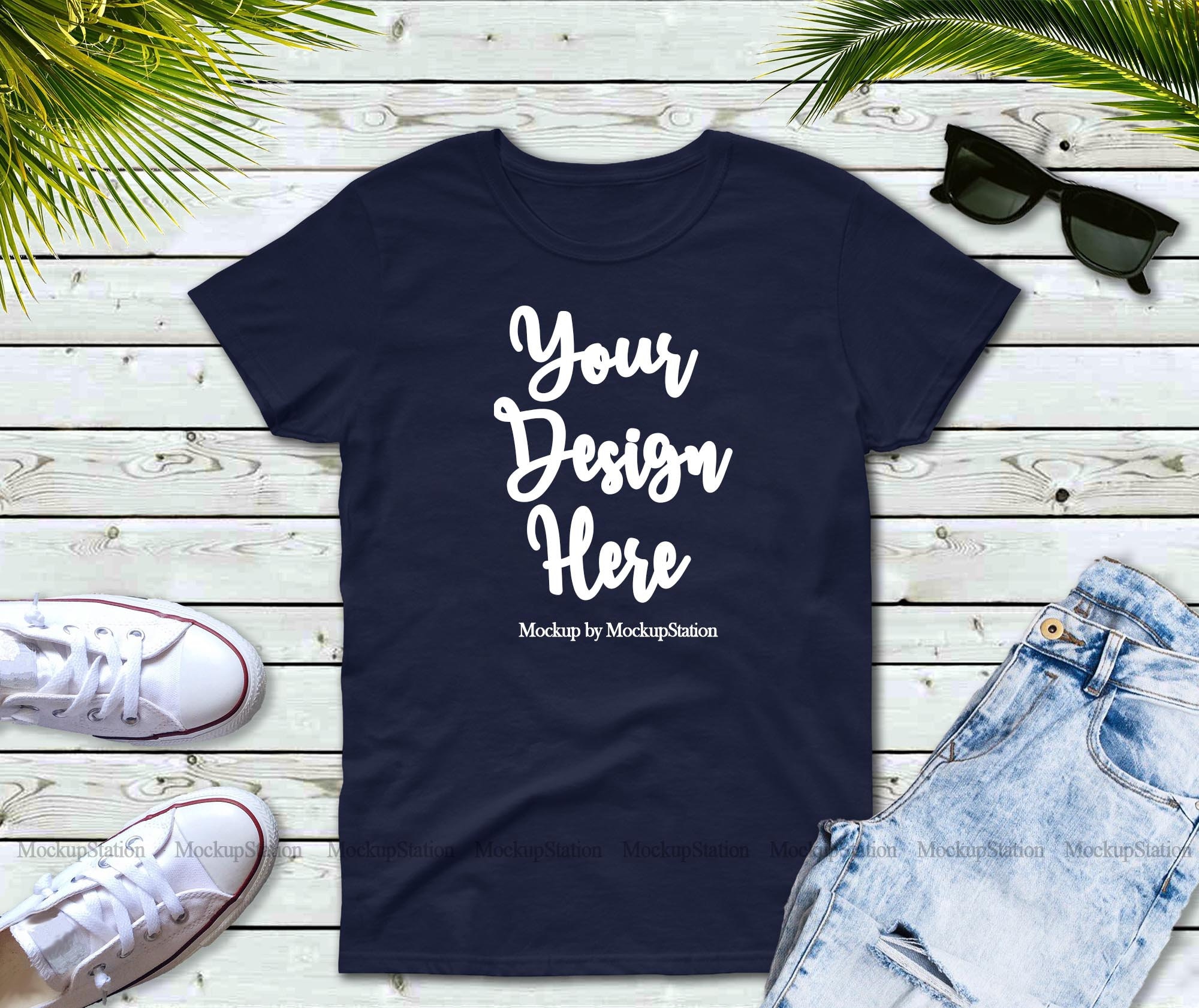 Download Gildan 5000 Navy Blank Tshirt Mockup Street Style Shirt Mock Etsy
