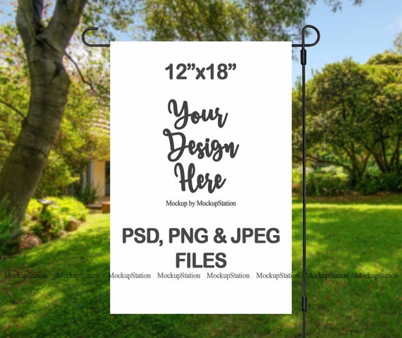 Download Garden Flag Mockup Psd File Add Your Own Image And Etsy