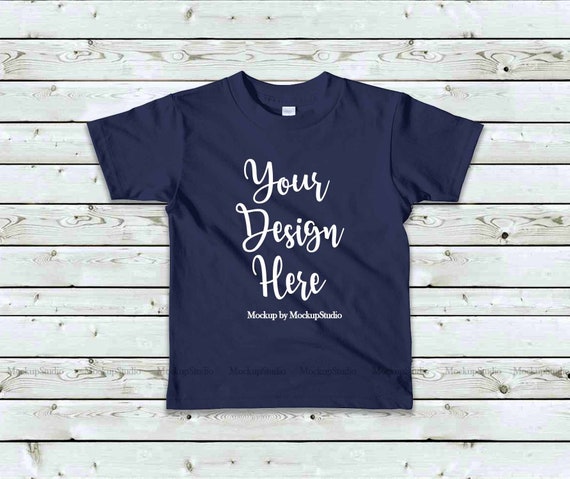 Download Kids Navy Tshirt Mockup Children American Apparel 2105 Blank Etsy