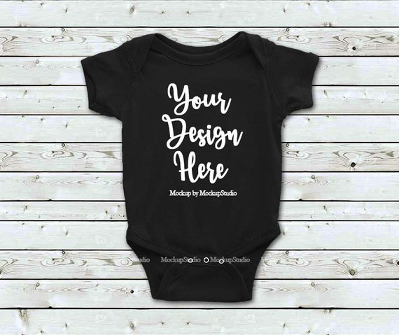 Black Baby Bodysuit Mockup Toddler Newborn Blank Infant Shirt Etsy