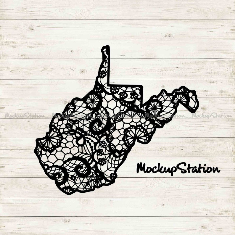 Download West Virginia Lace Mandala PNG WV Floral Zentangle Boho ...