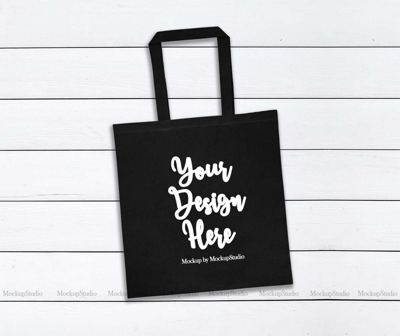 Download Black Tote Bag Mockup Black Canvas Grocery Shopping Bag ...