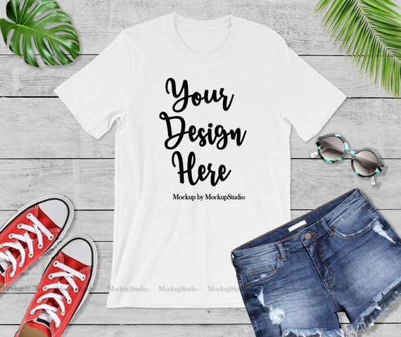 Bella Canvas 3001 White Blank Unisex Women T Shirt Mock Up Etsy