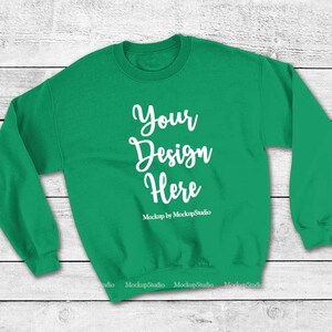 Maquette de sweat-shirt vert irlandais, maquette de sweat-shirt unisexe femmes jeunes hommes