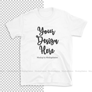 White T-Shirt Mockup On White And Transparent Background, PNG Mock Up