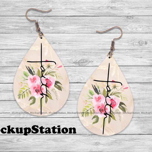 Christian Earring Sublimation Design Teardrop Template Etsy