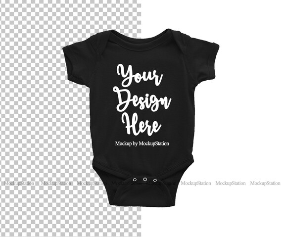 Black Baby Bodysuit Mockup Toddler Newborn Blank Infant Shirt Etsy