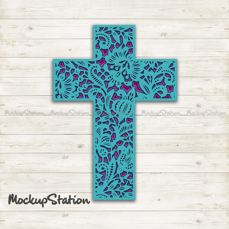 Download 3D Layered Cross Mandala SVG Christian Multi Layer DXF Cut ...