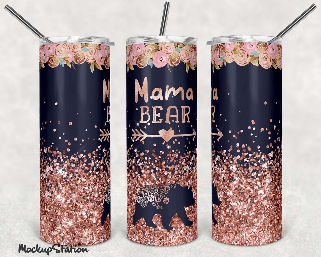 Mama Bear Tumbler Sublimation Design 20oz Skinny PNG Digital Download ...