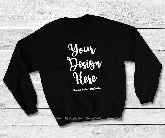 Download Black Sweatshirt Mockup Gildan Heavy Blend Crewneck Etsy