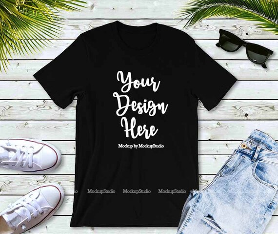 Bella Canvas 3001 Black Unisex Women T Shirt Mock Up Youth Etsy