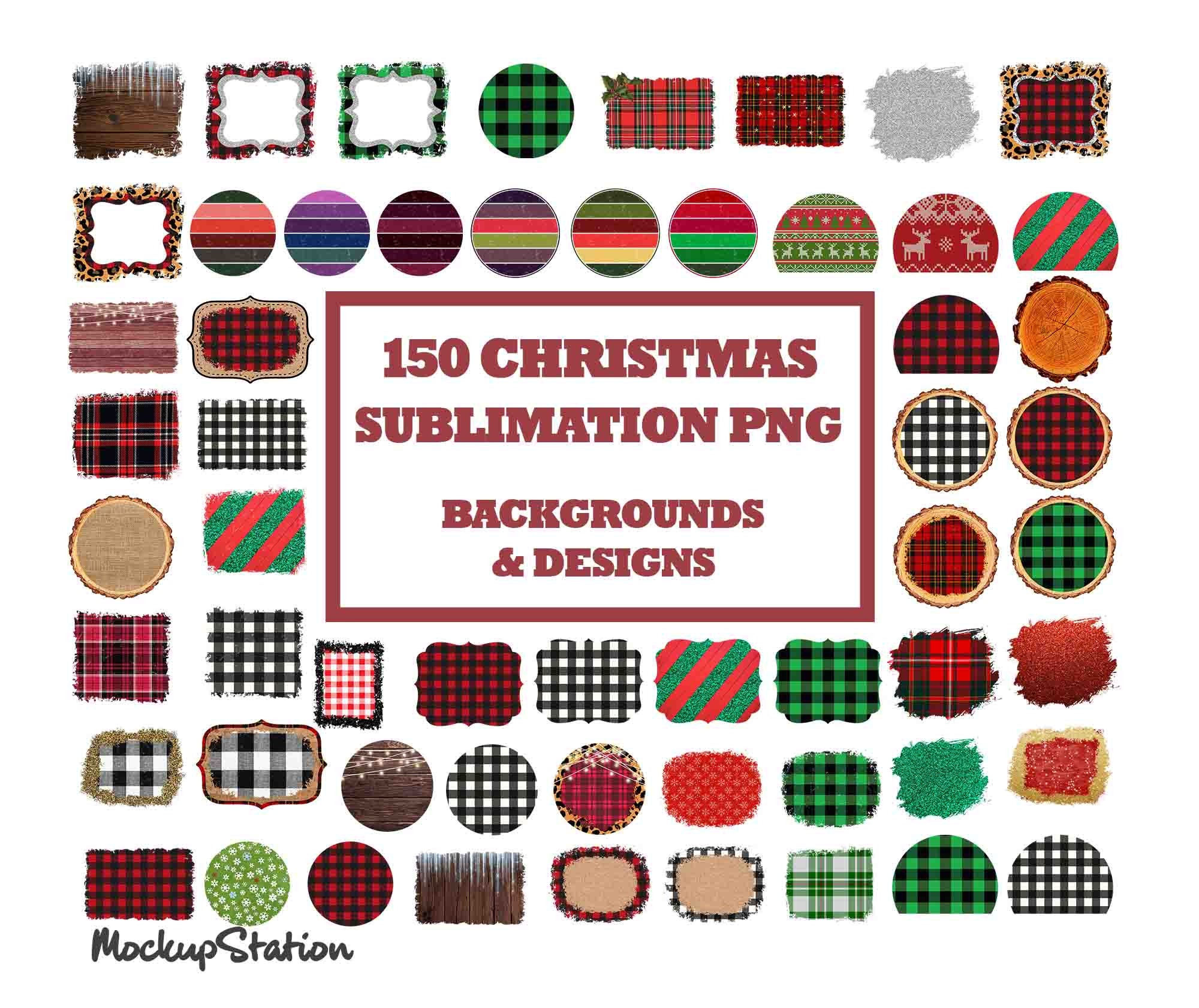 Christmas Sublimation Background PNG Bundle Winter Holiday Etsy