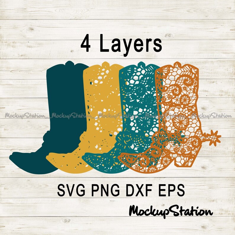 Download Southern Western Lace Cut File Digital Template Download Cowboy Boot 3d Mandala Svg Scrapbooking Craft Supplies Tools Gkjwonosari Com