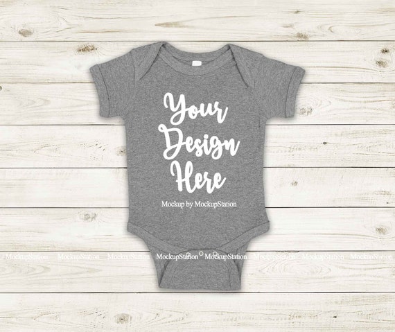 Granite Heather Baby Bodysuit Mockup Toddler Newborn Blank Etsy
