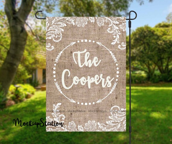 Burlap Garden Flag Sublimation File Linen Background Arrows Etsy