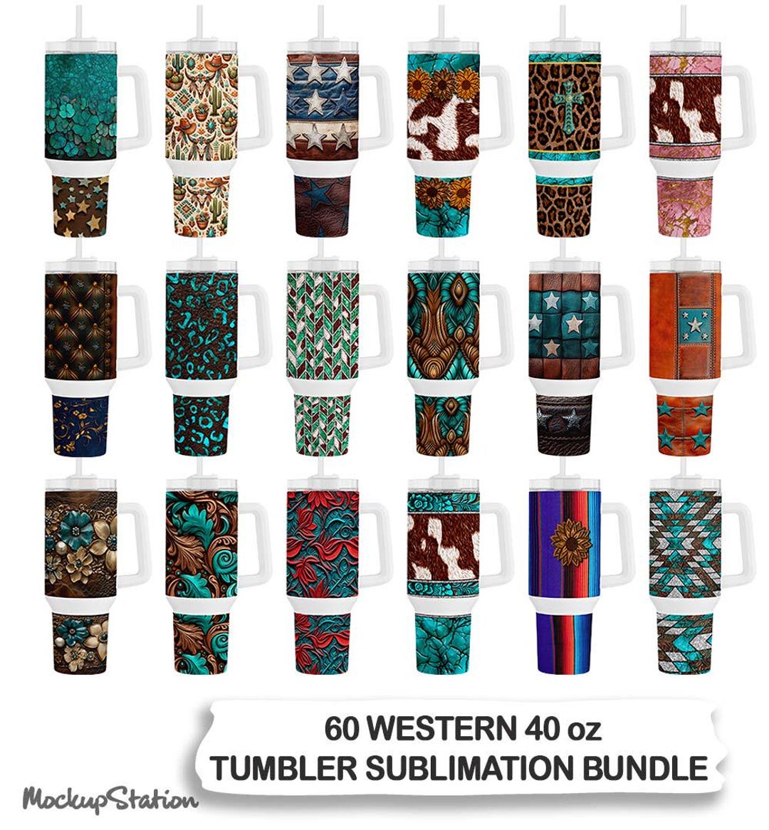 Western 40oz Quencher Tumbler Bundle Wrap PNG | Stanley Cup Sublimation ...
