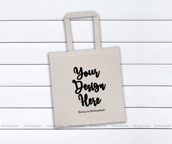 Download Beige Tote Bag Mockup Natural White Canvas Grocery Shopping Etsy