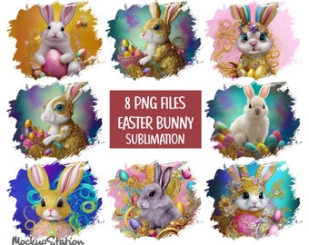 Easter Bunny Sublimation Bundle | Easter Rabbit Tshirt Design Patches Set