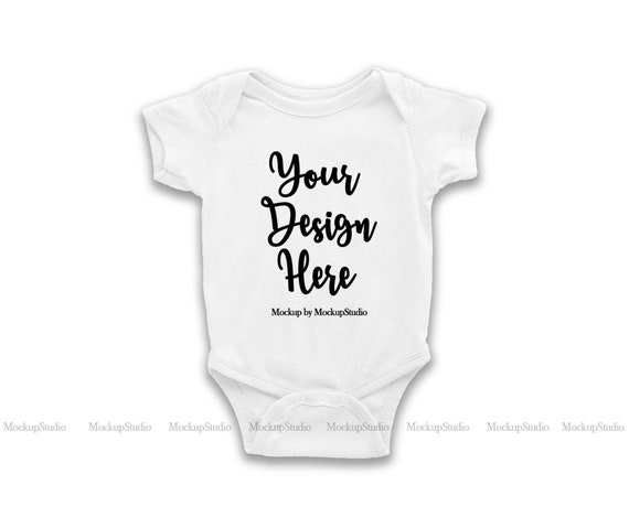 White Baby Bodysuit Mockup Toddler Newborn Blank Infant Shirt Etsy