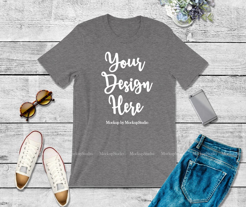 Download Bella Canvas 3001 Dark Deep Heather Gray Unisex Women T ...