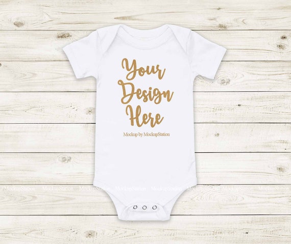 White Baby Bodysuit Mockup Toddler Newborn Blank Infant Bella Etsy