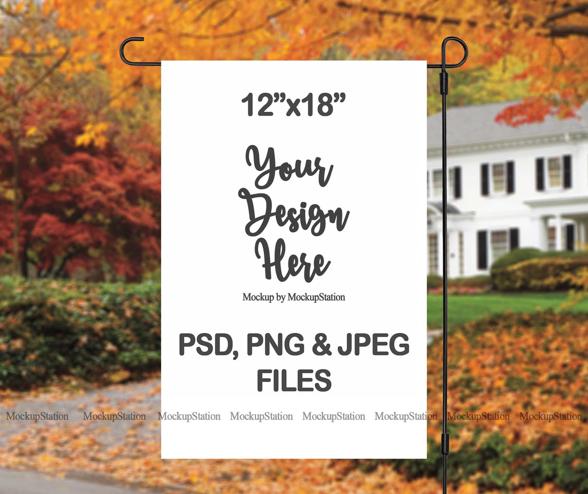 Download Fall Garden Flag Mockup Psd File Add Your Own Image And Etsy