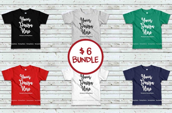 Kids Tshirt Mockup Bundle Basic Toddler Shirt Mock Up Bundle Etsy