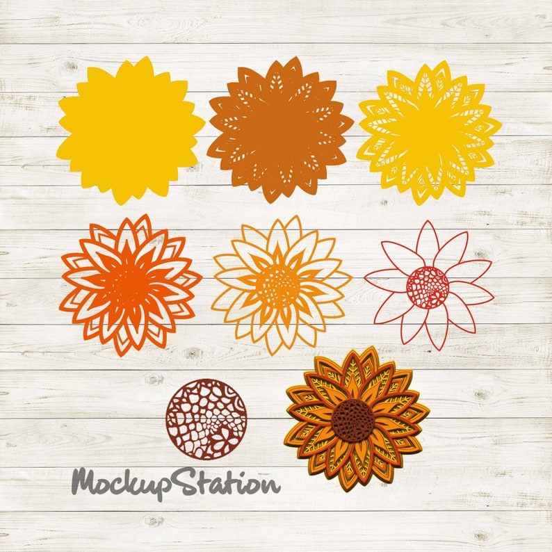 Download Sunflower 3D Mandala SVG Flower Layered Design PNG Cut ...