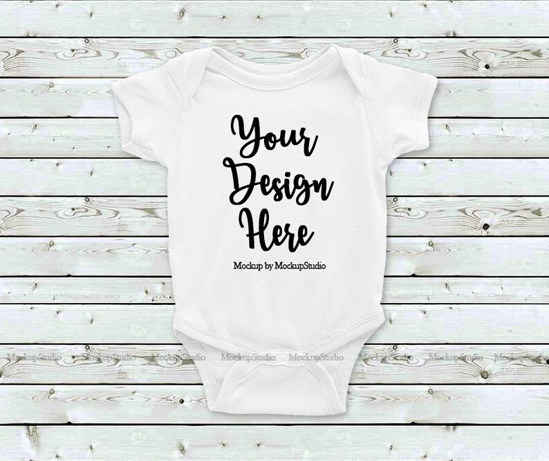 White Baby Bodysuit Mockup Toddler Newborn Blank Infant Shirt Etsy